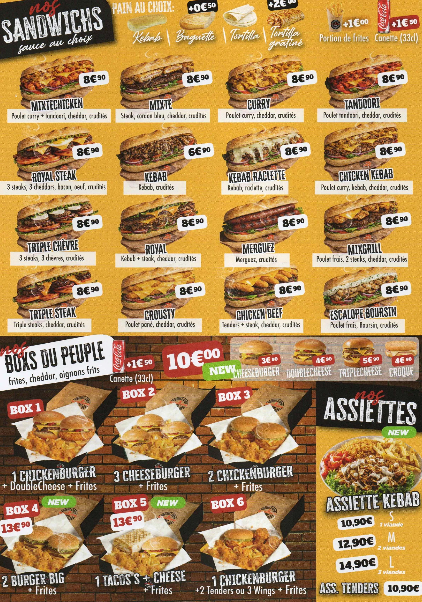 Prospectus Chicken Grill, page 2 : sandwichs et menus