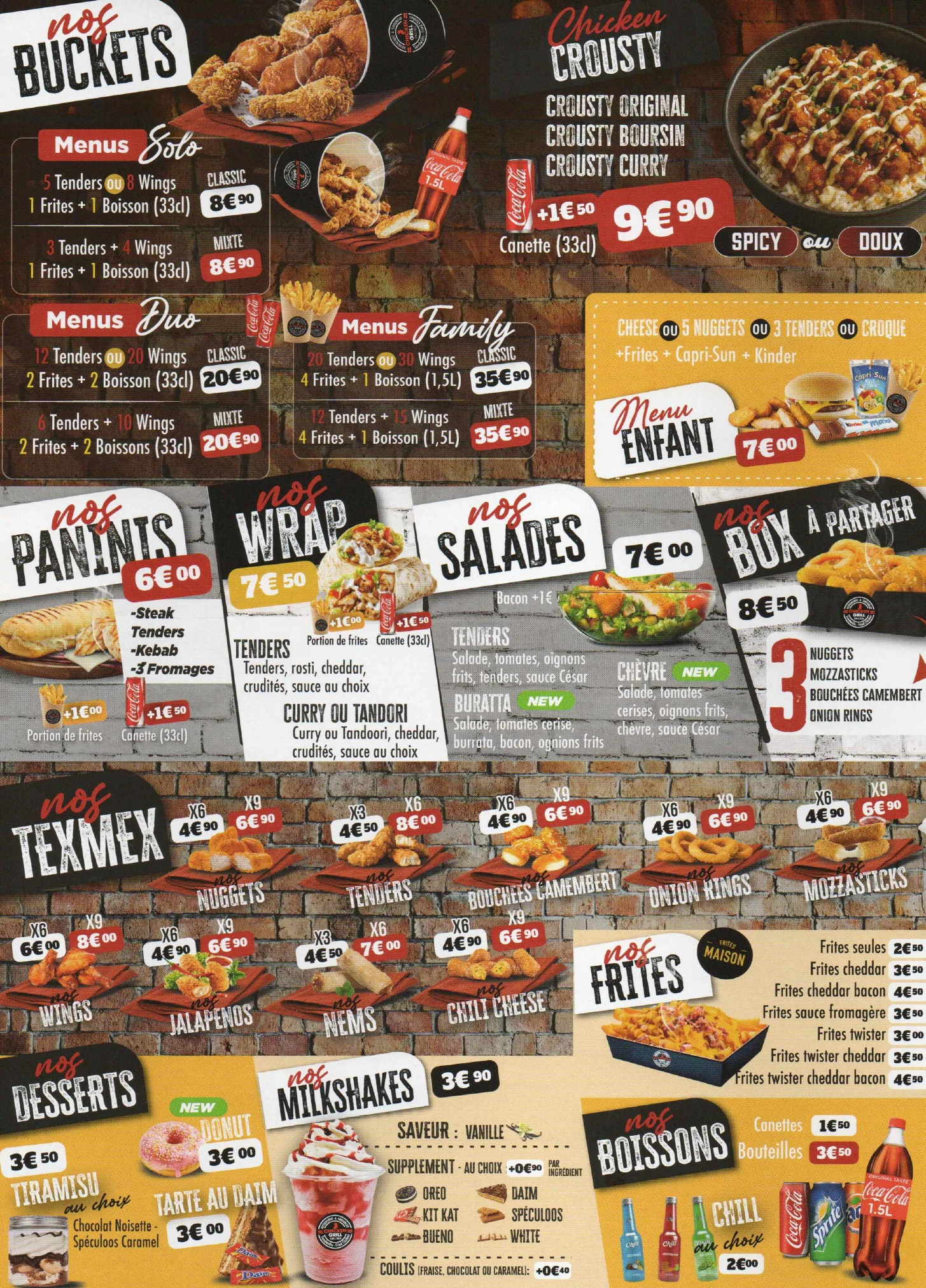 Prospectus Chicken Grill, page 4 : menus, desserts et boissons